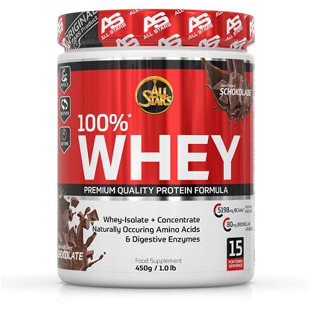 Sportnahrung, Eiweiß / Protein All Stars 100% Whey Protein, 450 g Dose