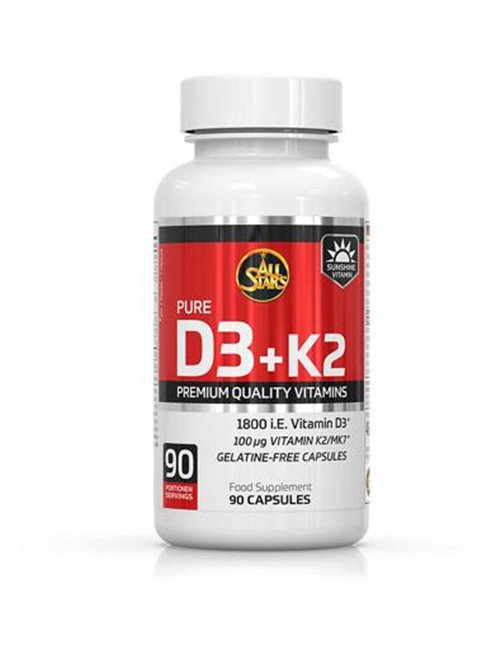 Sportnahrung, Vitamine All Stars Vitamin D3 + K2, 90 Kapseln Dose