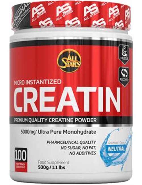 Sportnahrung, Creatin All Stars Creatin Monohydrate Pulver, 500 g Dose, Neutral