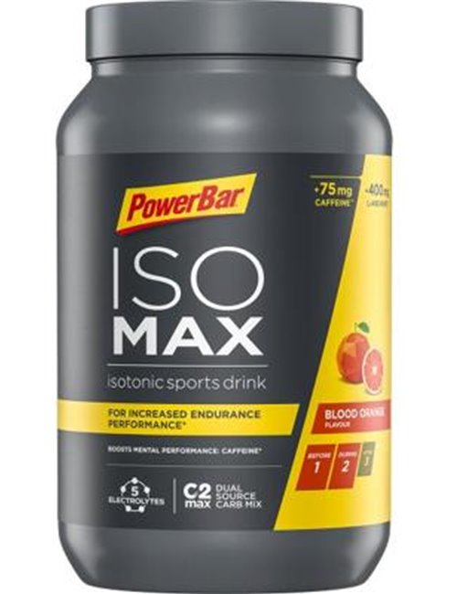 Sportnahrung, Eiweiß / Protein, Kohlenhydrate PowerBar IsoMax Sportgetränk, 1200 g Dose, Blood Orange mit Koffein
