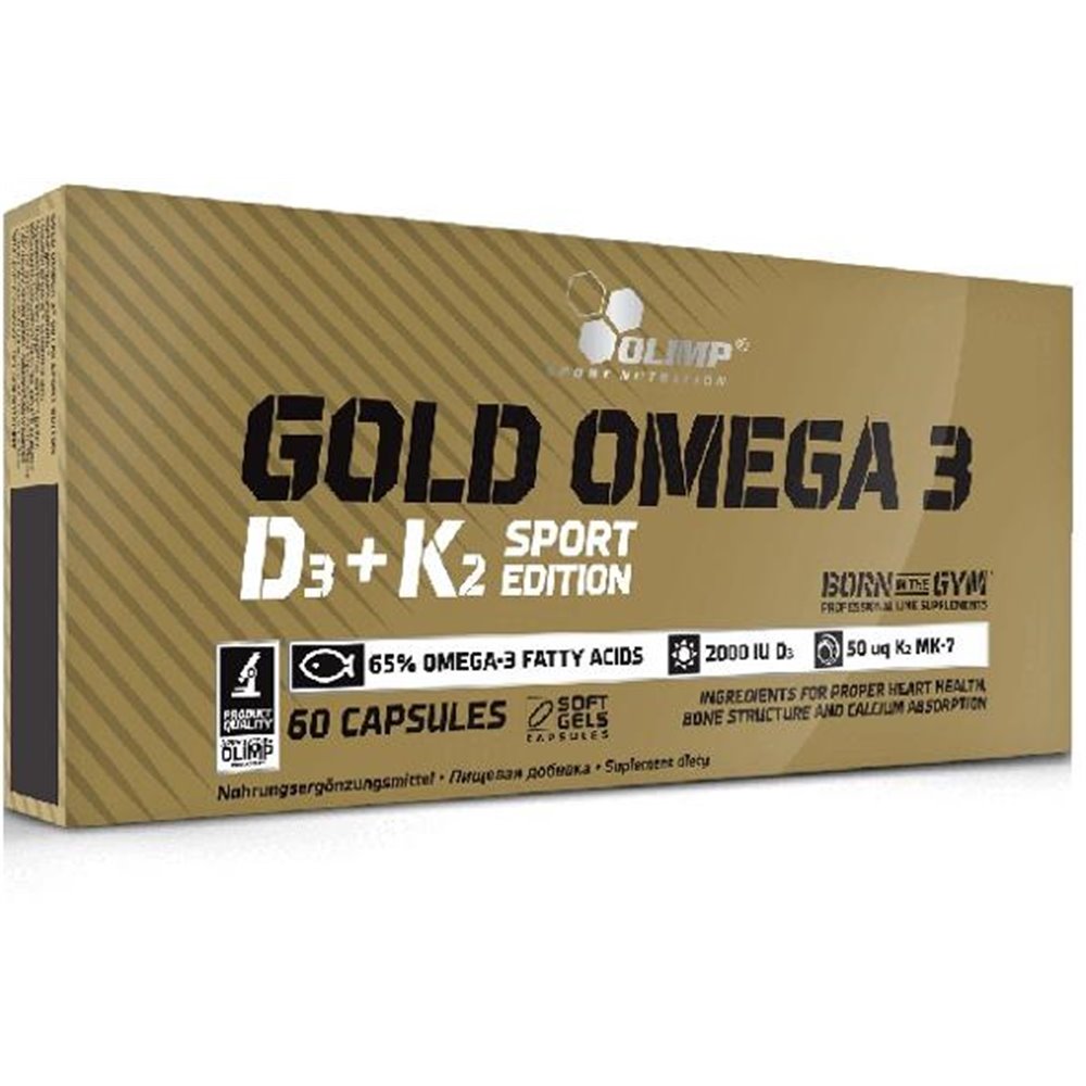 Sportnahrung, Vitamine Olimp Gold Omega 3 D3 + K2 Sports Edition, 60 Kapseln