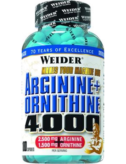 Sportnahrung, Aminosäuren Joe Weider Arginine + Ornithine 4000, 180 Kapseln Dose