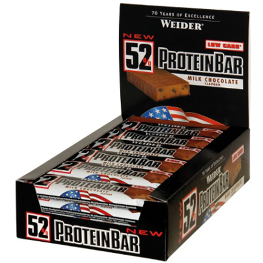 Sportnahrung, Eiweiß / Protein, Riegel / Snacks Joe Weider 52% Protein Bar, 24 x 50 g Riegel