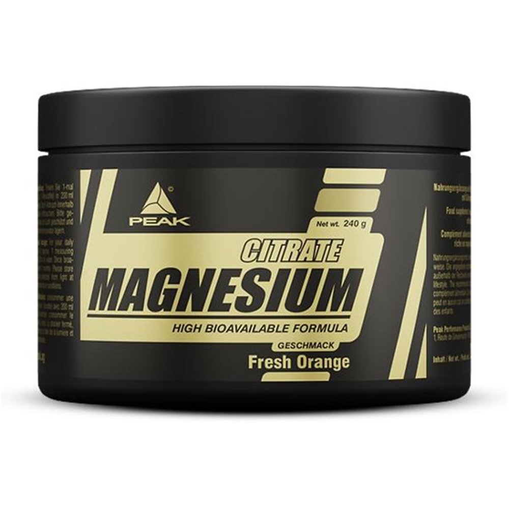 Sportnahrung, Vitamine Peak Performance Magnesium Citrate Powder, 240 g Dose