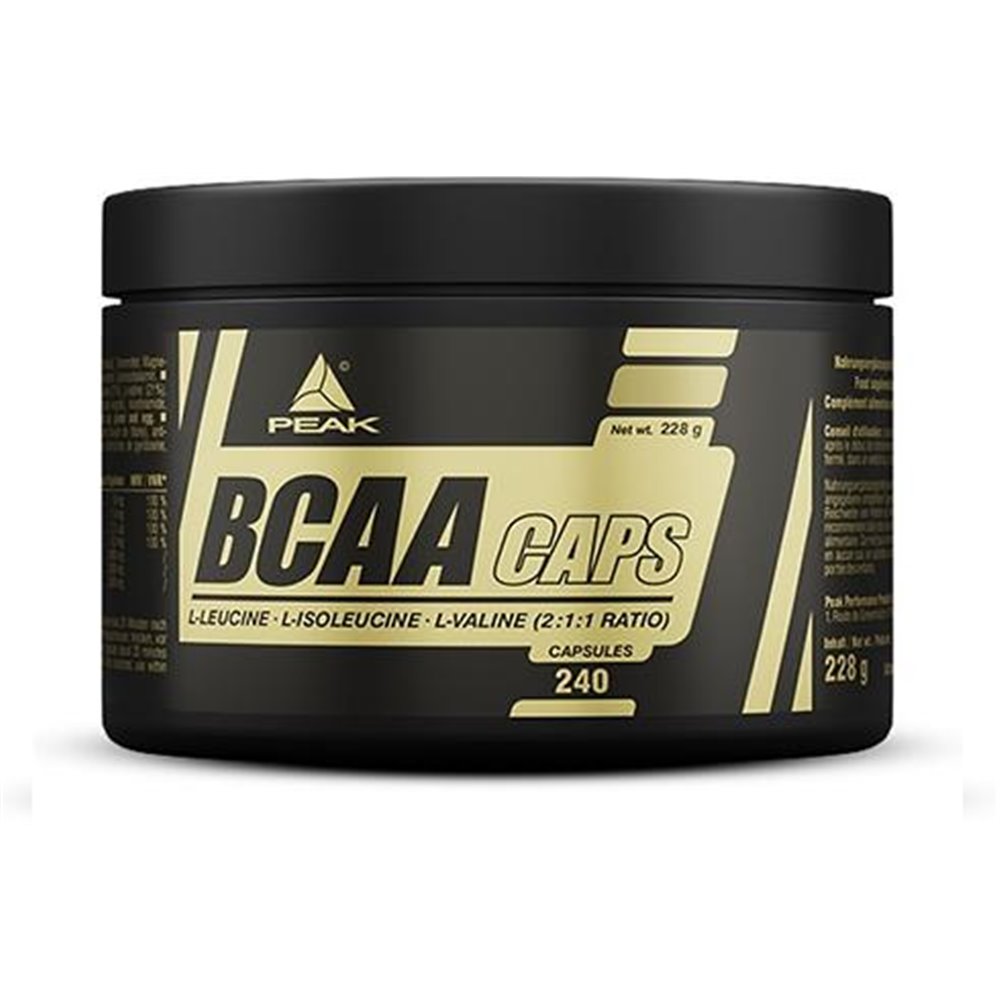 Sportnahrung, Aminosäuren, BCAA Peak Performance BCAA Caps, 240 Kapseln Dose