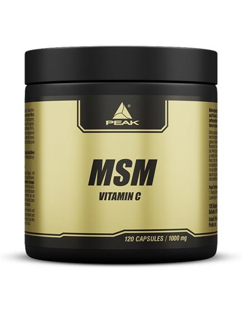 Sportnahrung, Vitamine Peak Perfomance MSM mit Vitamin C, 120 Kapseln Dose