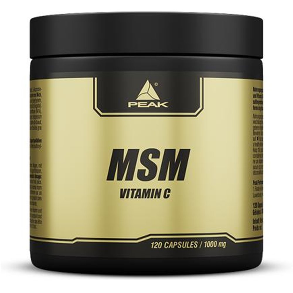 Sportnahrung, Vitamine Peak Perfomance MSM mit Vitamin C, 120 Kapseln Dose