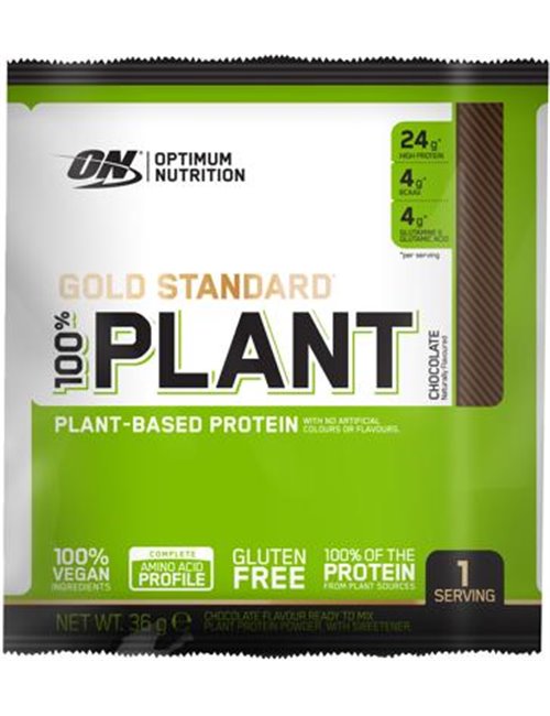 Sportnahrung, Eiweiß / Protein Optimum Nutrition 100 % Gold Standard Plant Protein, 24 x 36 g Sachet, Chocolate