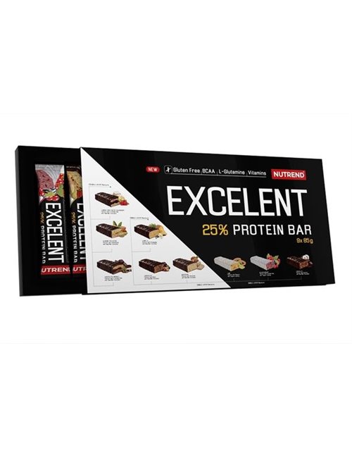 Sportnahrung, Riegel / Snacks Nutrend Excelent Protein Bar Set, 9 x 85 g Riegel, gemixt
