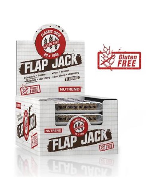 Sportnahrung, Riegel / Snacks Nutrend Flapjack glutenfrei, 20 x 100 g Riegel