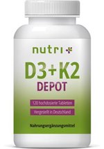 nutri+ vegane D3+K2 Depot Tabletten, 120 Tabletten