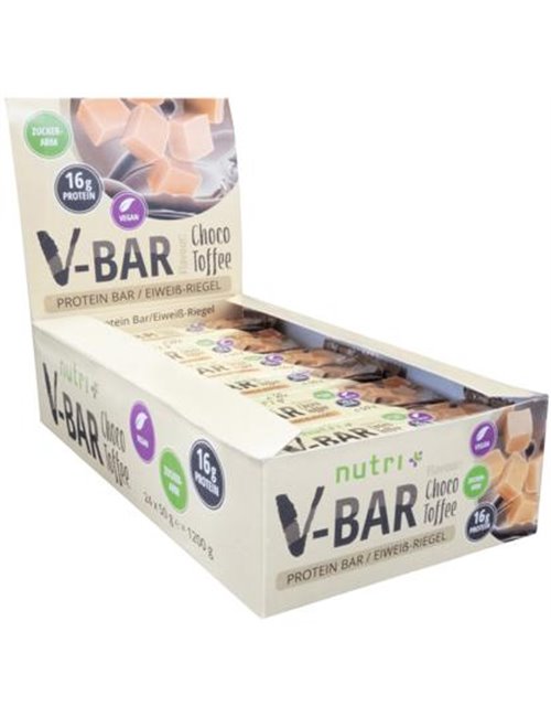 Sportnahrung, Riegel / Snacks nutri+ veganer V-Bar Protein-Riegel, Choco-Toffee